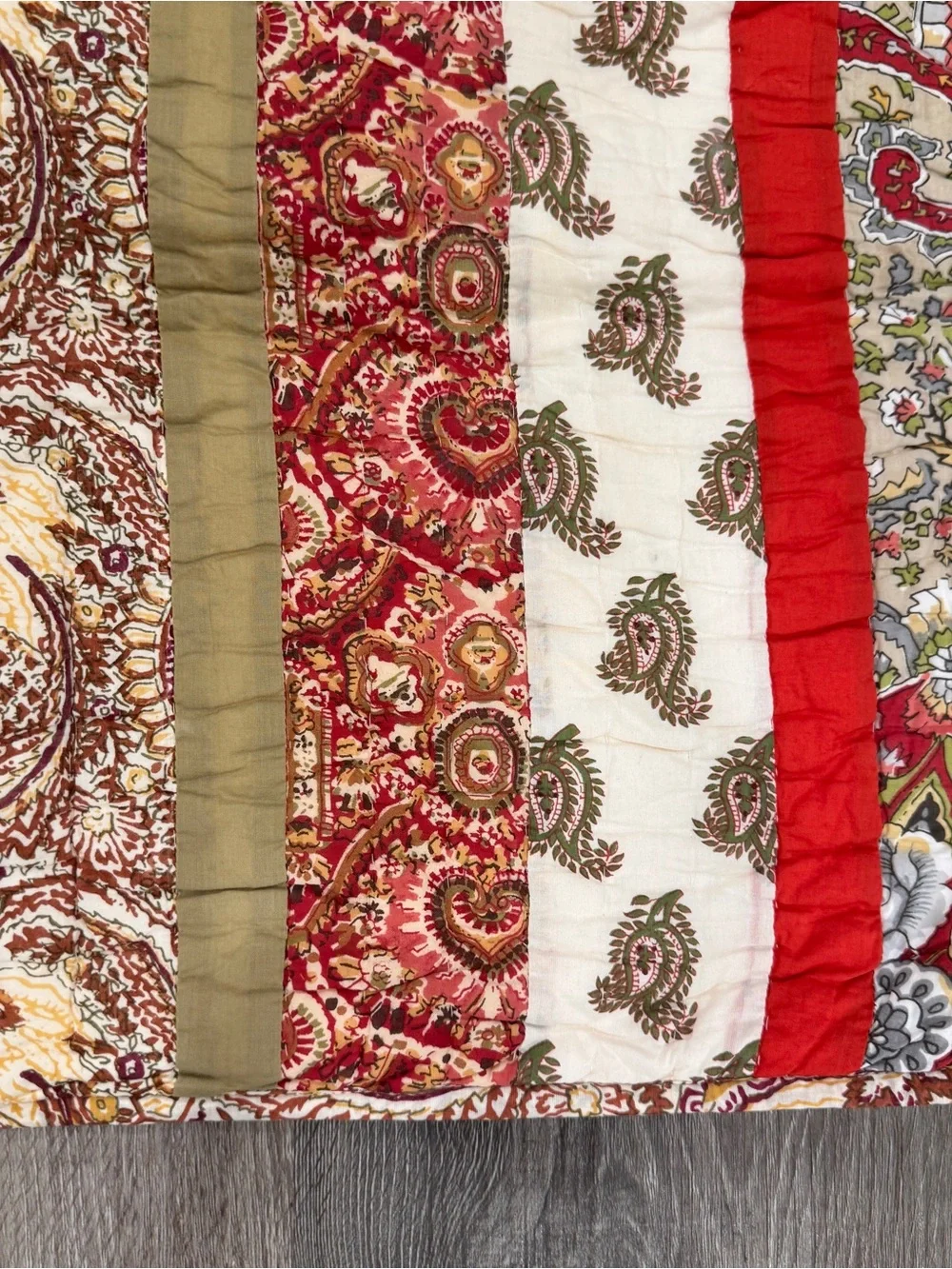 Pottery Barn Calistoga Quilted Pillow Shams Set Of 3 Standard Colorful Paisley